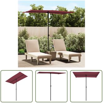 Tuinparasol - Bordeauxrood - 180 x 110 x 208 cm - UV-beschermend - Polyester - Stalen paal