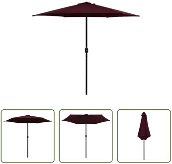 Tuinparasol - Bordeauxrood - 270 x 246 cm (ø x H) - Met UV-beschermend doek - Aluminium paal - Montage