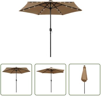 Tuinparasol - Grijs - 270 x 236 cm - LED-verlichting