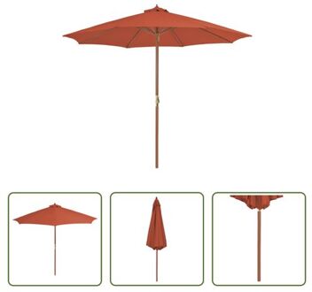 Tuinparasol - Terracotta - 300 x 250 cm - 48 mm paaldiameter Bruin