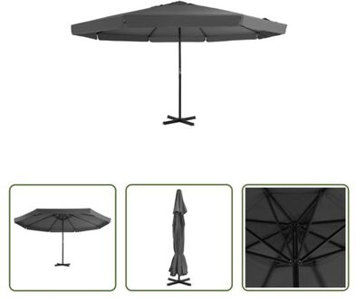 Tuinparasol - UV-beschermend polyester - Aluminium paal - 500 x 385 cm Grijs