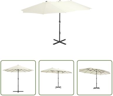 Tuinparasol - Zand - Polyester - 460x270x246 cm - Met zwengelsysteem Beige