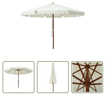 Tuinparasol Zandwit 330 x 254 cm - 48 mm paaldiameter - Polyester