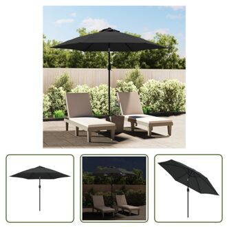 Tuinparasol Zonbescherming - 300 x 225 cm - LED-verlichting - Antraciet Grijs