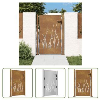 Tuinpoort - Cortenstaal - 105 x 130 cm - Roestig - Incl - slot