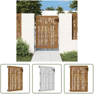 Tuinpoort - Cortenstaal - 85 x 3 x 125 cm (B x D x H) - Roestig - Lasergesneden Design