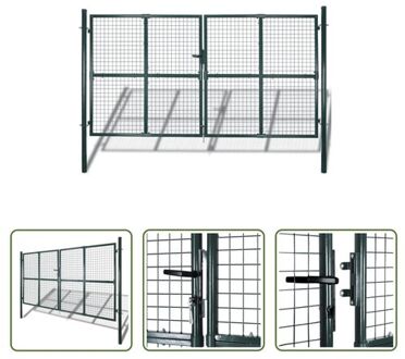 Tuinpoort - Donkergroen - 306x250 cm - Gegalvaniseerd Staal