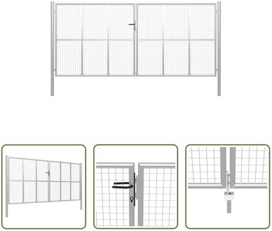 Tuinpoort - Gazen Hekpoort - Tuinaccessoires - 415x250cm - Gegalvaniseerd Staal