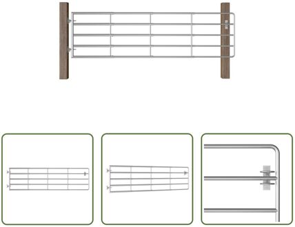 Tuinpoort Gegalvaniseerd Staal - (115-300) x 90cm - Zelfsluitend Slot