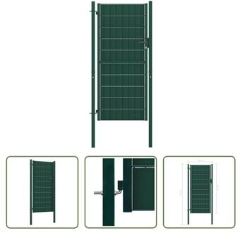 Tuinpoort - PVC-folie en staal - 100 x 124 cm - Groen