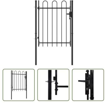 Tuinpoort - Staal - 100 x 170 cm - Zwart - Inclusief 3 Sleutels