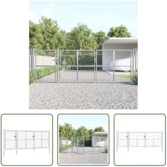 Tuinpoort - Staal - 400x175 cm - Gegalvaniseerd - Zilver