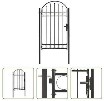 Tuinpoort - Staal - Zwart - 100 x 175 cm - Robuust en corrosiebestendig