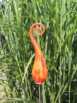 Tuinprikker glas boog mini rood 107-M