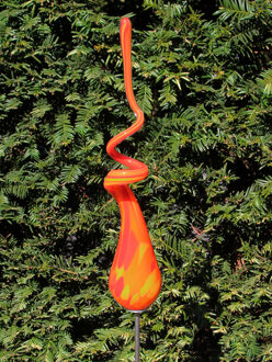 Tuinprikker glas spiraal mini, rood 106-M