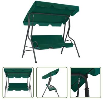 Tuinschommelbank Groen - Stalen Frame - Waterbestendig Polyester - 170x110x153 cm