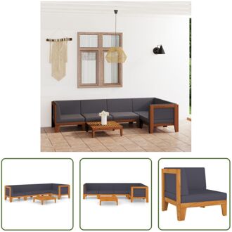 Tuinset Acacia - Hoekbank 68.5x68.5x62cm - Middenbank 66x68.5x62cm - Tafel 68.5x68.5x24cm Grijs