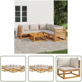 Tuinset - Acaciahout - Modulair design - Comfortabel zitten - Praktische tafel - Incl - kussens - Bruin