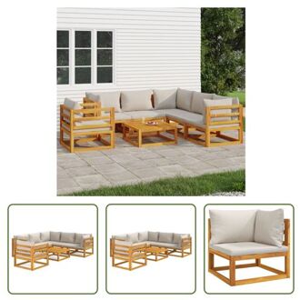 Tuinset Acaciahout - Modulair - Massief - Comfortabel - Inclusief kussens - Afmetingen- 68 x 68 x 29 Bruin