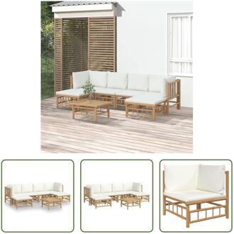 Tuinset Bamboe - Middenbank - Hoekbank - Voetenbank - Tafel - 55 x 65 x 30 cm - Comfortabele Bruin