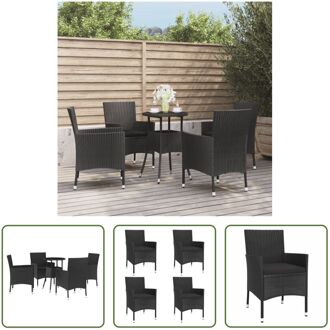 Tuinset Bistro PE Rattan Zwart - 55 x 75 cm - Stevig en Stabiel