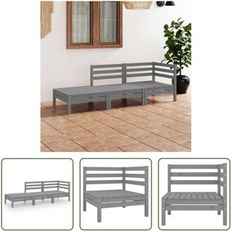 Tuinset - Grenenhout - Grijs - 63.5 x 63.5 x 62.5 cm - Modulair