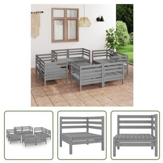 Tuinset - Grenenhout - Grijs - 63.5x63.5x62.5 cm (hoekbank) - 63.5x63.5x28.5 cm (tafel)