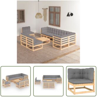 Tuinset - Grenenhout - Grijs - 70 x 70 x 67 cm - Modulair