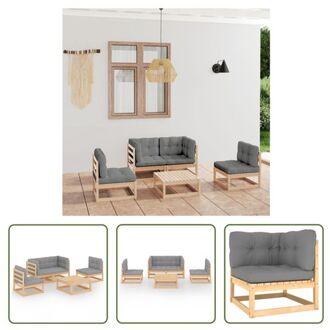 tuinset - Grenenhout - Grijs - 70x70x67 cm - Modulair