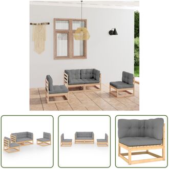 Tuinset Grenenhout - Grijs - 70x70x67cm - Modulair design