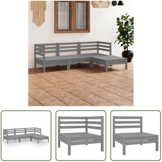 Tuinset - Grenenhout - Grijs - L63.5xB63.5xH62.5cm - Modulair Design