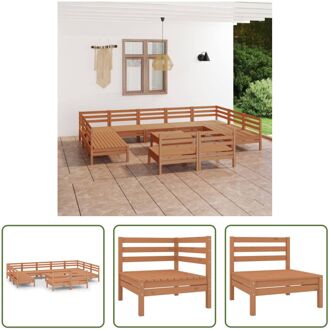 Tuinset Grenenhout - Hoek/Middenbank 63.5x63.5x62.5cm - Tafel/Voetenbank 63.5x63.5x28.5cm - Bruin