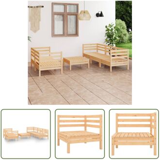 Tuinset Grenenhout - Hoekbank - Middenbank - Tafel - 63.5 x 63.5 x 62.5 cm (B x D x H) - Modulair Bruin