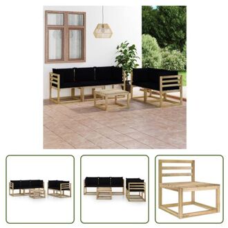 Tuinset Grenenhout - Lounge - 64x64x70cm - Zwart