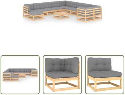 Tuinset Grenenhout Lounge - 70x70x67 cm - Grijs