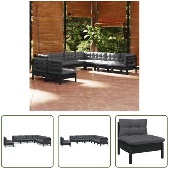 Tuinset Grenenhout - Loungeset 63.5x63.5x62.5 cm - Zwart - Antraciet