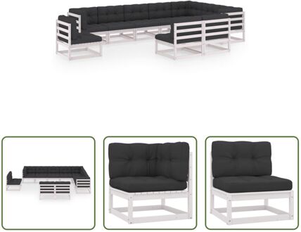 Tuinset Grenenhout - Rustieke Charme - Loungeset - Afmeting- 70x70x67 cm - Kleur- Wit - Kussenkleur