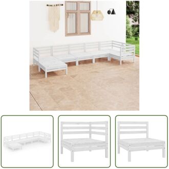 Tuinset - Grenenhout - Wit - 63.5 x 63.5 x 62.5 cm - Modulair design