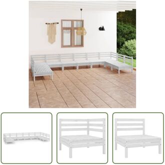 Tuinset - Grenenhout - Wit - 63.5 x 63.5 x 62.5 cm - Modulair - Duurzaam en weerbestendig