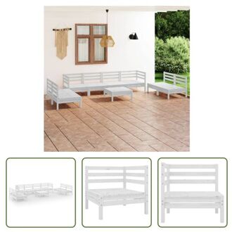 ? Tuinset ? Grenenhout ? Wit ? 63.5 x 63.5 x 62.5 cm ? Modulair