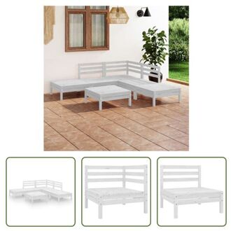 Tuinset - Grenenhout - Wit - 63.5x63.5x62.5 cm - modulair