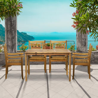 Tuinset 'Larissa' 4 stoelen + 1 tafel, Acaciahout