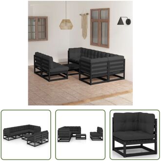 Tuinset Lounge - 70x70x67 cm - Massief grenenhout - Zwart / Antraciet