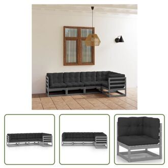 Tuinset - Lounge - Grijs - 70 x 70 x 67 cm - Massief Grenenhout