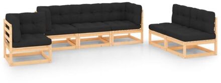 Tuinset - Massief grenenhout - Modulaire loungeset - 70x70x67cm- Antraciet Grijs
