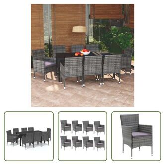 Tuinset Outdoor - Staal/PE-rattan - HKC - Zwart/Grijs - 185x90x74 cm