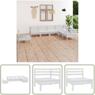 Tuinset Pallet - 63.5 x 63.5 x 62.5 cm - Grenenhout Wit