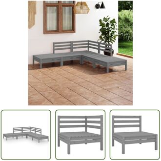 Tuinset Pallet Grijs - 63.5 x 63.5 x 62.5 cm - Massief grenenhout