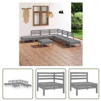 Tuinset Pallet - Grijs - Grenenhout - 63.5x63.5x62.5 cm - Modulair