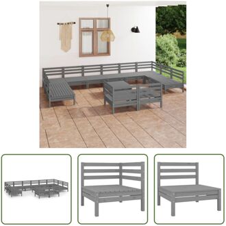 Tuinset Pallet Lounge Grijs - Massief grenenhout - 63.5x63.5x62.5 cm - Modulair